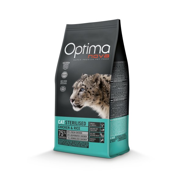 Optima nova Cat Adult Sterilized (κοτόπουλο & ρύζι) 2kg