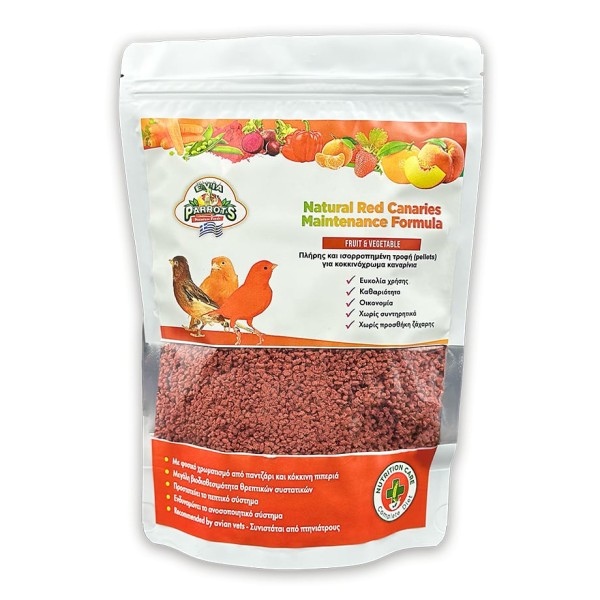 Evia Parrots Natural Red Canaries Μaintenance 500gr