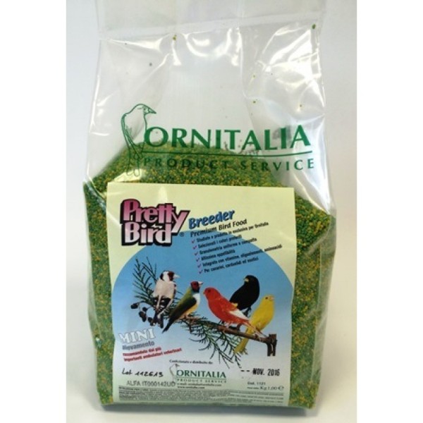 Ornitalia - Breeder Mini Green Yellow - Τροφή σε μορφή πέλετ για όλα τα πτηνά - 1kg