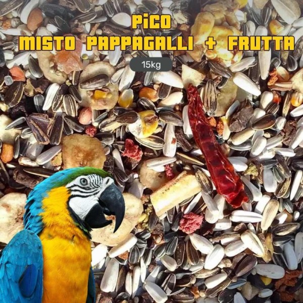 Pico - MISTO PAPPAGALLI + FRUTTA - Μείγμα για μεγάλους παπαγάλους - 15kg