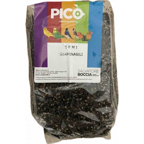 Pico - Semi Germinabili - Μείγμα σπόρων βλαστώματος για καναρίνια και ιθαγενή (δεν προκαλεί ανεπιθύμητο χρωματισμό πτερώματος) - 1kg