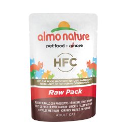 RAW  HFC CAT  φακελάκι 55gr - Φιλέτο  Κοτόπουλο & Ζαμπόν