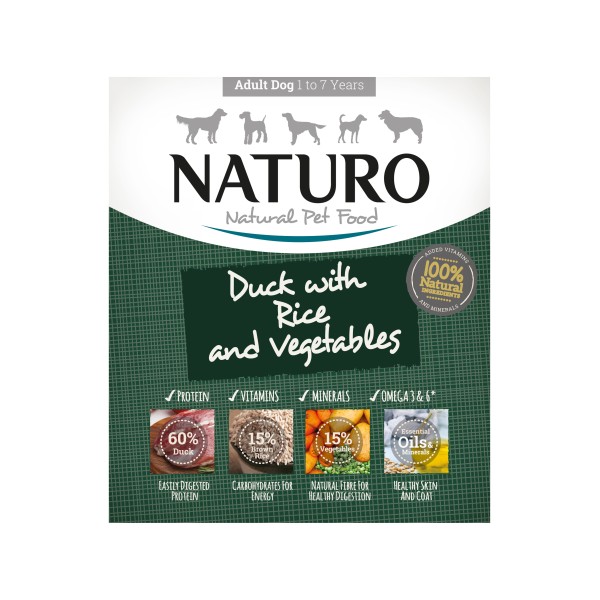 NATURO Adult Dog Πάπια, Ρύζι & Λαχανικά, 150gr